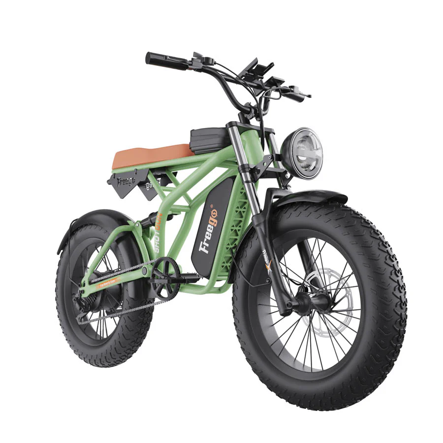 Freego F1 Pro(Camouflage Green) Fat Tires Off Road Electric Bike 7 Speed Gears - Image 6